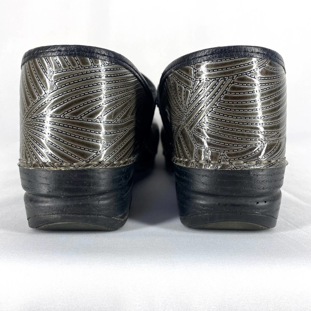 Dansko Pro Xp Clogs Patterned Gray Leather Orthop… - image 8